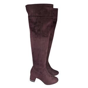 MICHAEL KORS! RICH  BURGUNDY RED GENUINE SUEDE LEATHER OVER KNEE BOOTS! SZ 7.5M